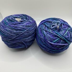 NWT 2 Cakes Malabrigo Rios “Azules” 100% Merino Worsted Wt. Yarn. Made in Peru